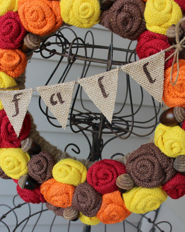 burlap rose wreath fall

