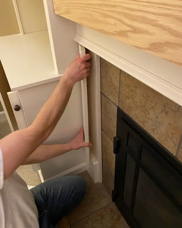 Taking down the decorative trim pieces for a more modern look.