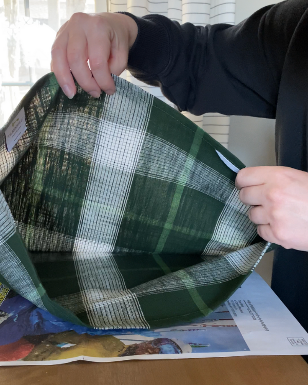 making the diy no sew dish towel pillow