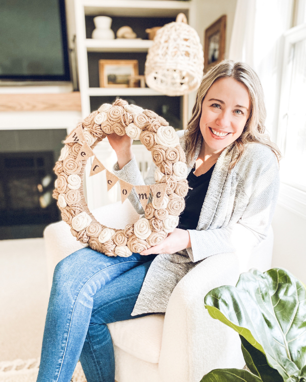 I created this welcome banner for this wreath.