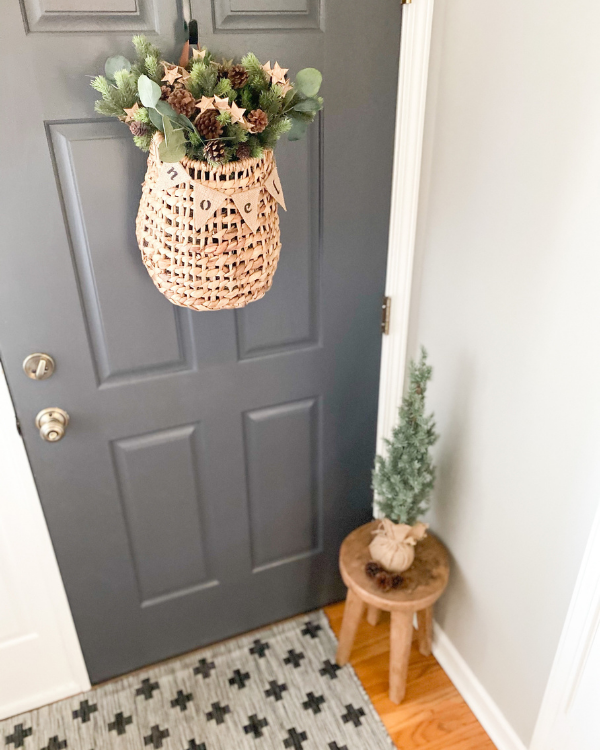 Here is the diy banner on a basket.