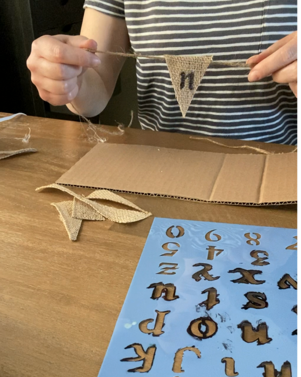 This is how it looks with the first letter on!