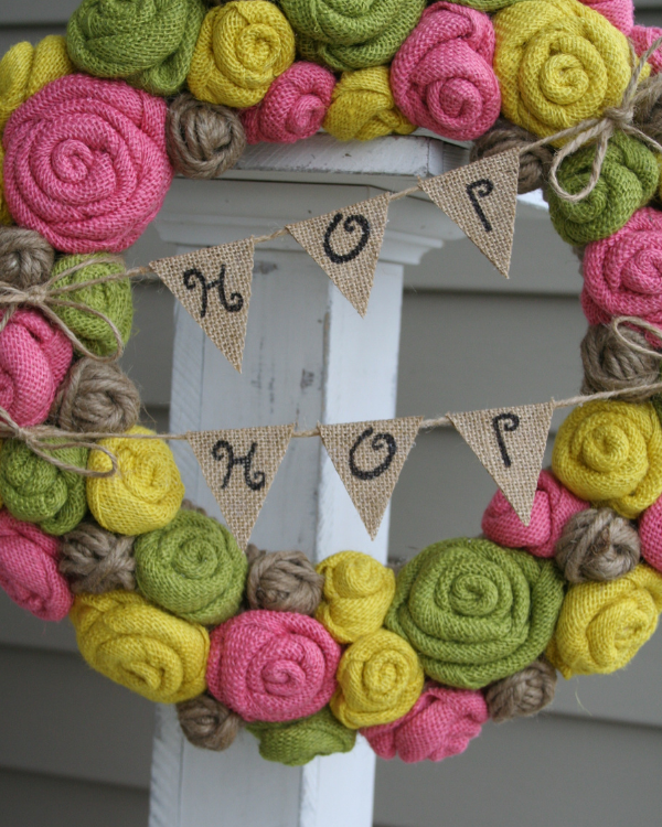 Easter wreath with double banners