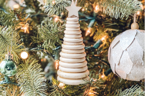 wooden tree ornament
