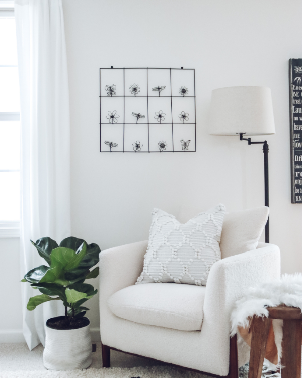 sheepskin rug on a side table