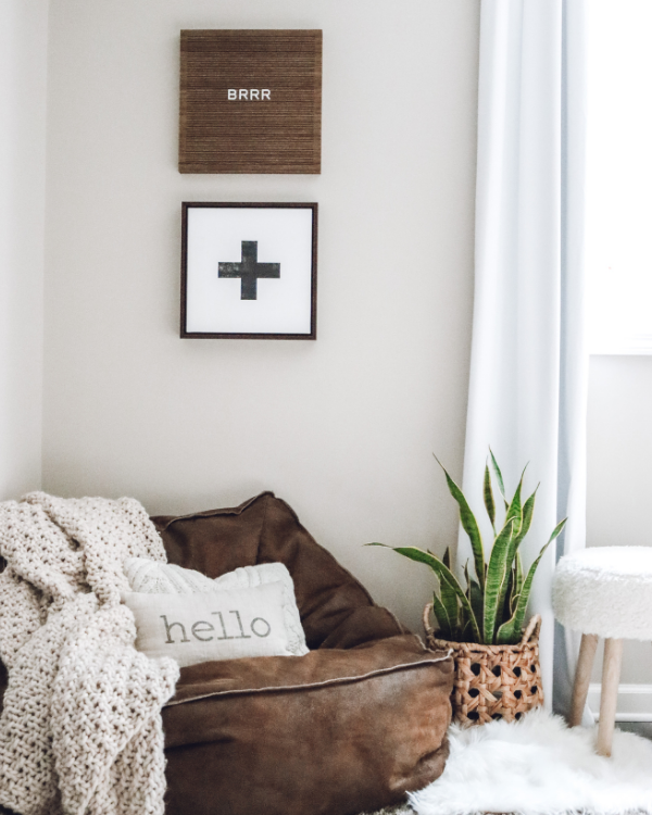 sheepskin rug on the floor as a rug