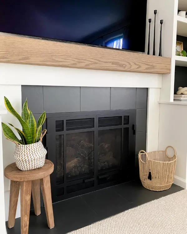 Painting The Tiles Fireplace Makeover, Best Tiles For A Fireplace Hearth