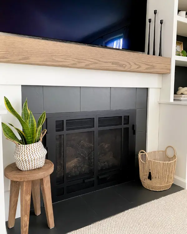 Diy Mantel And Painting The Tiles Fireplace Makeover