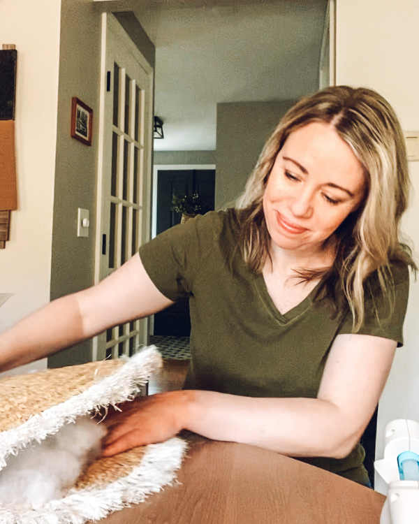 Keep stuffing and gluing as you go around.