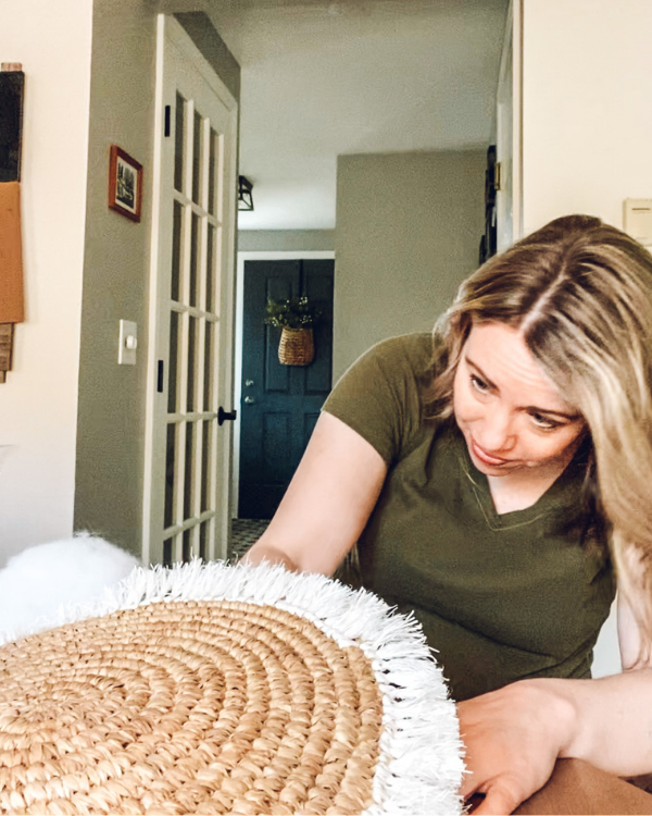 Start to stuff the opening with polyester fill.