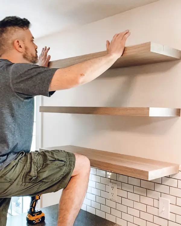 All the open shelves are up!