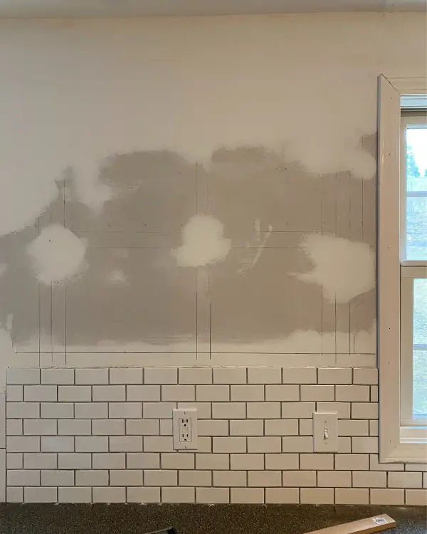 The wall all patched