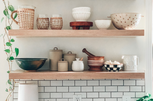kitchen floating shelves