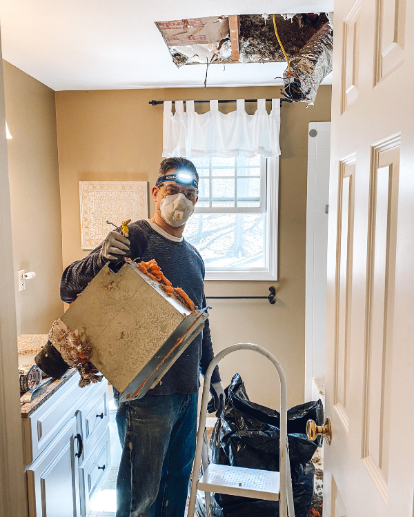 Taking out the old exhaust fan