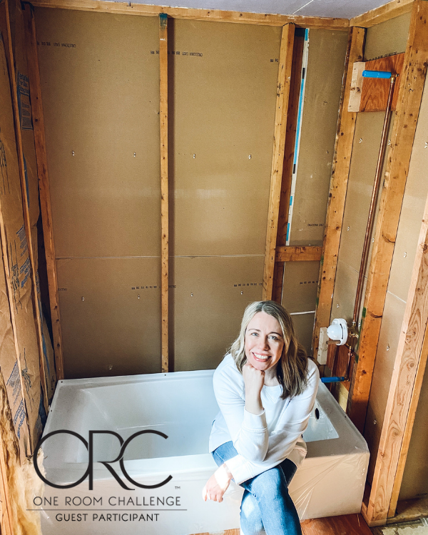 new tub in the bathroom remodel
