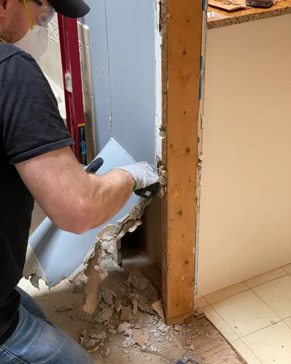 Bathroom Remodel How to Fill in a Doorway with Drywall