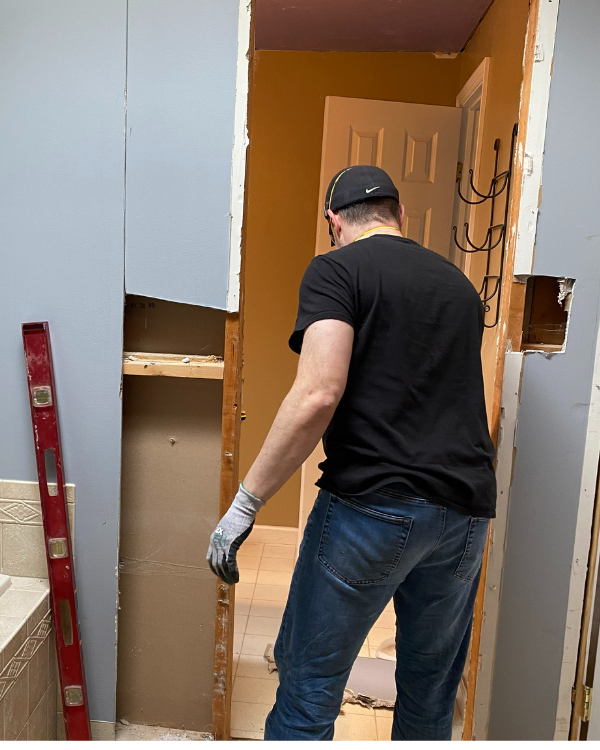 preparing the doorway