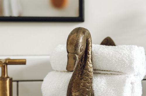 Target swan holding washcloths