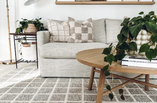 Art ledge hanging above the couch